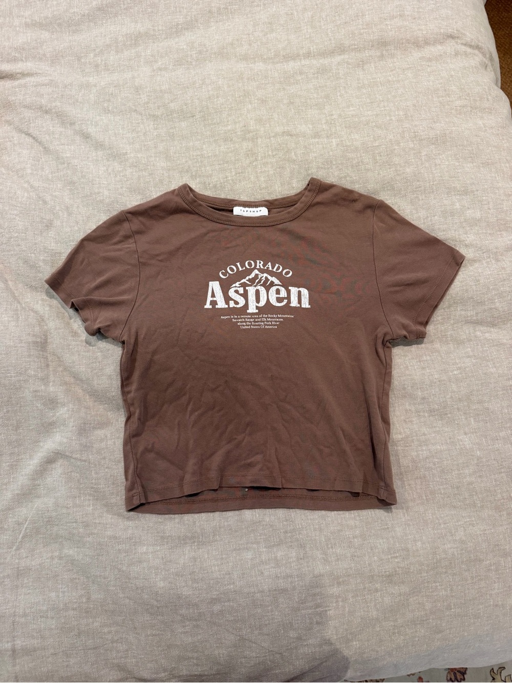 Aspen Colorado Graphic Baby Tee - Brown